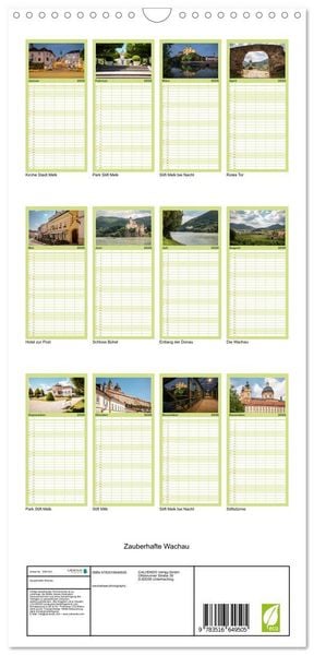 Produktbild: Familienplaner 2026 - Zauberhafte Wachau mit 5 Spalten (Wandkalender, 21 x 45 cm) CALVENDO