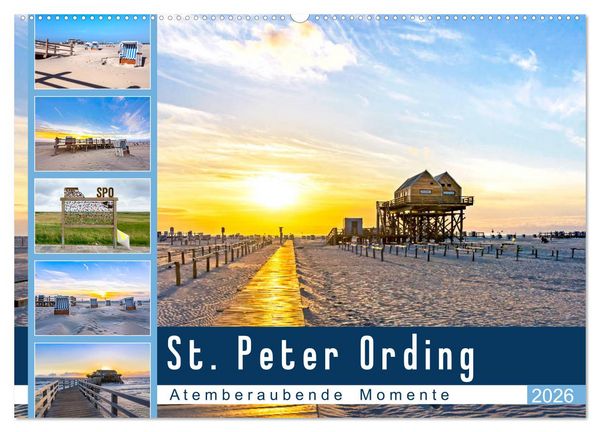 St. Peter Ording - Atemberaubende Momente (Wandkalender 2026 DIN A2 quer), CALVENDO Monatskalender