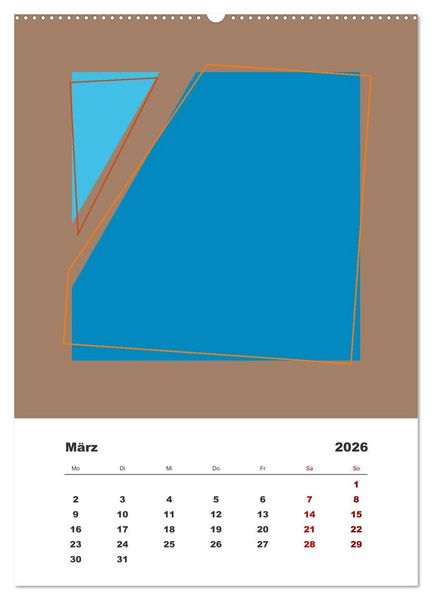 Produktbild: GeoArt - geometrische Formen (hochwertiger Premium Wandkalender 2026 DIN A2 hoch), Kunstdruck in Hochglanz