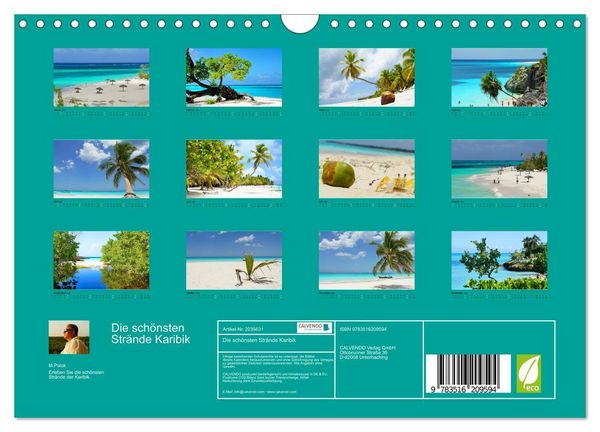 Produktbild: Die sch&ouml;nsten Str&auml;nde Karibik (Wandkalender 2026 DIN A4 quer), CALVENDO Monatskalender