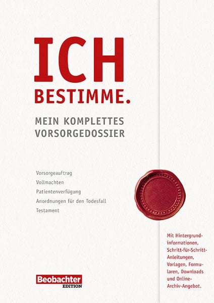 Produktbild: Ich bestimme. Mein komplettes Vorsorgedossier