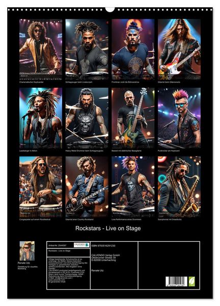 Produktbild: Rockstars - Live on Stage (Wandkalender 2026 DIN A2 hoch), CALVENDO Monatskalender
