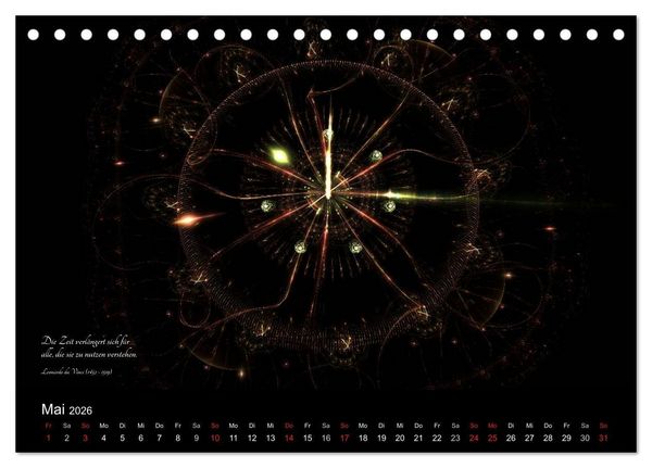 Produktbild: Zeit 2026 - Grafiken und Zitate (Tischkalender 2026 DIN A5 quer), CALVENDO Monatskalender