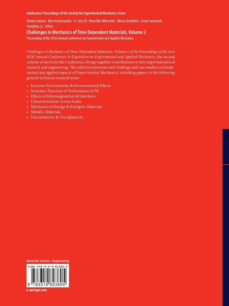 Produktbild: Challenges in Mechanics of Time Dependent Materials, Volume 2