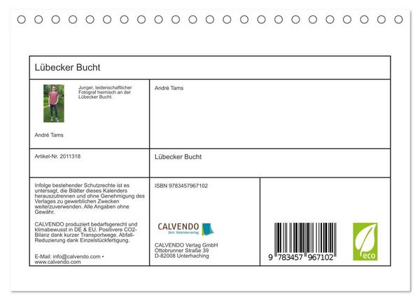 Produktbild: L&uuml;becker Bucht (Tischkalender 2026 DIN A5 quer), CALVENDO Monatskalender