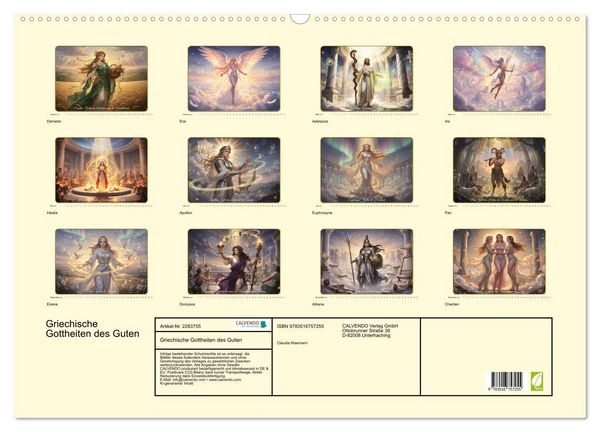 Produktbild: Griechische Gottheiten des Guten (Wandkalender 2027 DIN A2 quer), CALVENDO Monatskalender