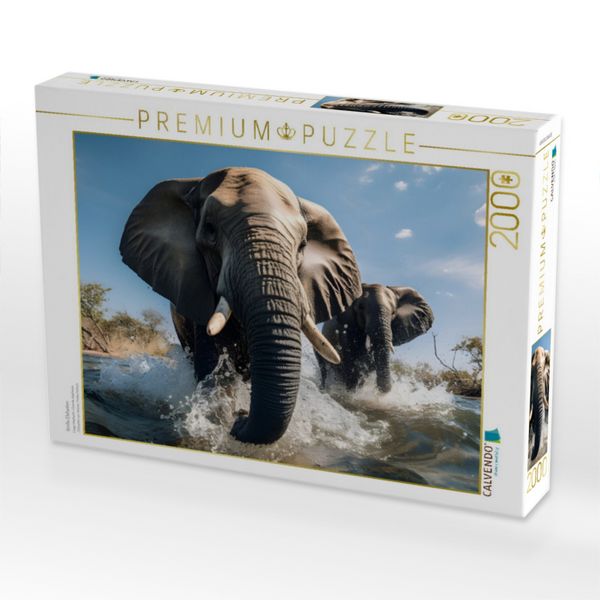 Produktbild: CALVENDO Puzzle Gro&szlig;e Elefanten | 2000 Teile Lege-Gr&ouml;&szlig;e 90x67cm Foto-Puzzle f&uuml;r gl&uuml;ckliche Stunden