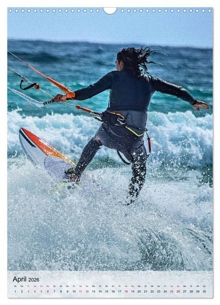 Produktbild: Kitesurfen - Fun pur (Wandkalender 2026 DIN A3 hoch), CALVENDO Monatskalender