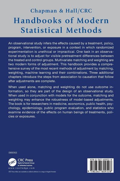 Produktbild: Handbook of Matching and Weighting Adjustments for Causal Inference