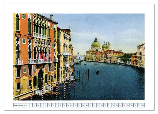 Produktbild: Erinnerungen an das alte Venedig: Historische Stiche von der Lagunenstadt (Wandkalender 2026 DIN A2 quer), CALVENDO Monatskalender