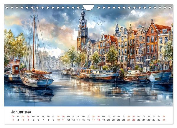Produktbild: Stadtpoesie in sanften Farben (Wandkalender 2026 DIN A4 quer), CALVENDO Monatskalender