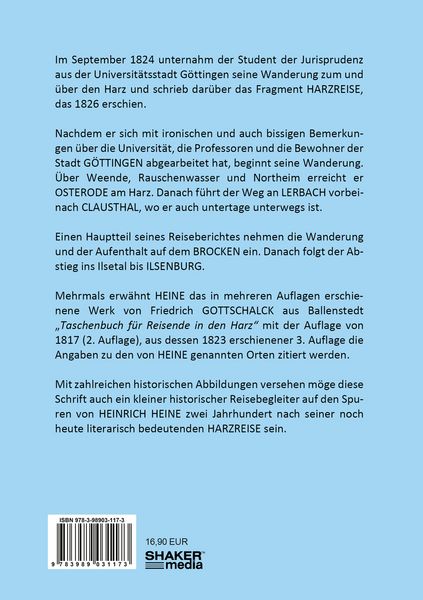 Produktbild: Heinrich Heine mit Friedrich Gottschalcks Taschenbuch f&uuml;r Reisende in den Harz