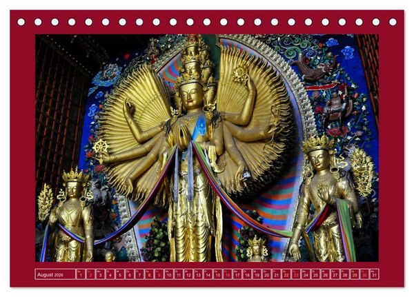 Produktbild: Buddhas & Bhodisattvas (Tischkalender 2026 DIN A5 quer), CALVENDO Monatskalender