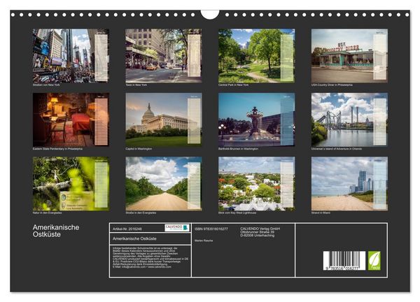 Produktbild: Amerikanische Ostk&uuml;ste (Wandkalender 2026 DIN A3 quer), CALVENDO Monatskalender
