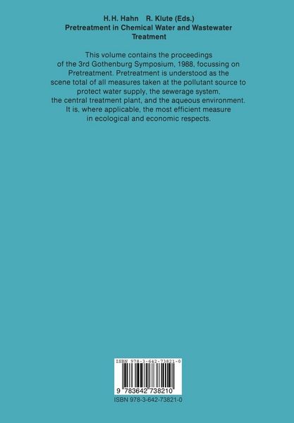 Produktbild: Pretreatment in Chemical Water and Wastewater Treatment