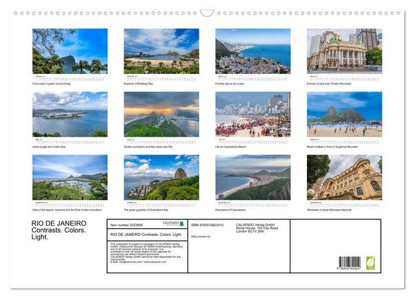 Produktbild: RIO DE JANEIRO Contrasts. Colors. Light. (Wall Calendar 2027 DIN A2 landscape), CALVENDO 12 Month Wall Calendar