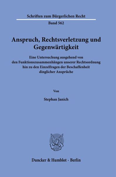 Produktbild: Anspruch, Rechtsverletzung und Gegenw&auml;rtigkeit.