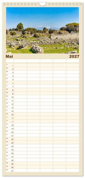 Produktbild: Familienplaner 2027 - Magna Graecia - Griechische antike St&auml;tten in S&uuml;ditalien mit 5 Spalten (Wandkalender, 21 x 45 cm) CALVENDO