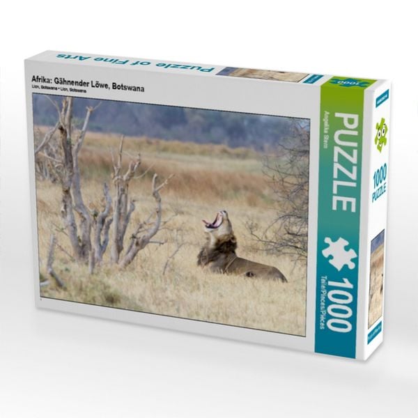 Produktbild: CALVENDO Puzzle Afrika: G&auml;hnender L&ouml;we, Botswana | 1000 Teile Lege-Gr&ouml;&szlig;e 64x48cm Foto-Puzzle f&uuml;r gl&uuml;ckliche Stunden
