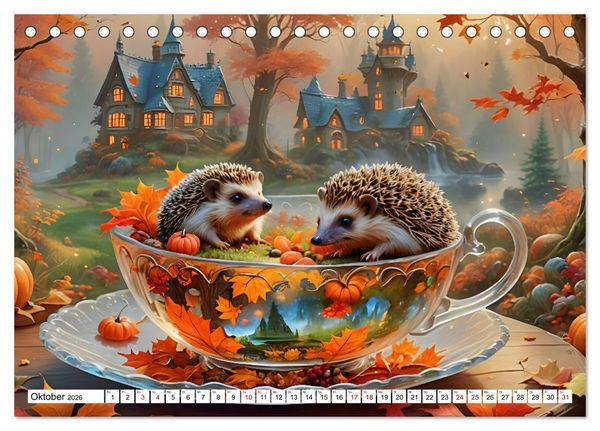Produktbild: Tierische Tee-Parade (Tischkalender 2026 DIN A5 quer), CALVENDO Monatskalender