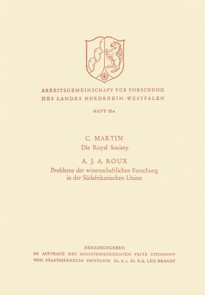 Produktbild: Die Royal Society. Probleme der wissenschaftlichen Forschung in der S&uuml;dafrikanischen Union