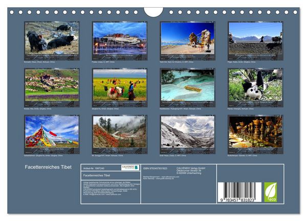 Produktbild: Facettenreiches Tibet (Wandkalender 2026 DIN A4 quer), CALVENDO Monatskalender