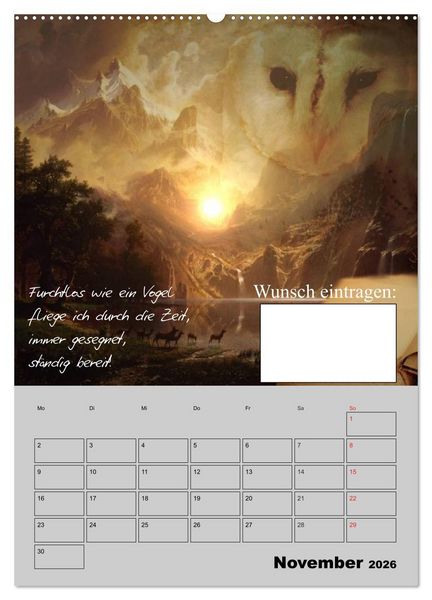 Produktbild: Wunsch- und Zauberkalender (hochwertiger Premium Wandkalender 2026 DIN A2 hoch), Kunstdruck in Hochglanz