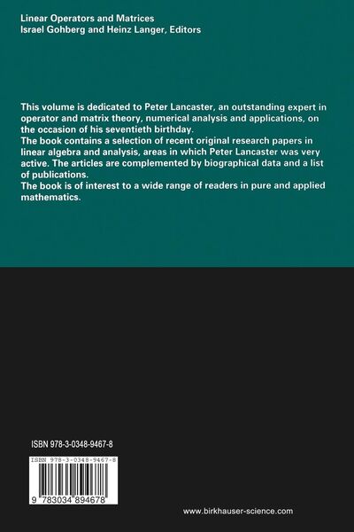 Produktbild: Linear Operators and Matrices
