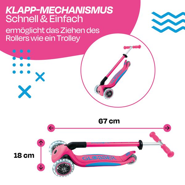 Produktbild: GLOBBER PRIMO FOLDABLE PLUS LIGHTS pink-