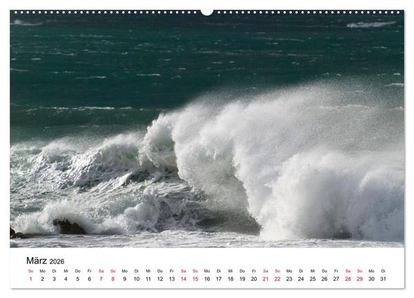 Produktbild: Naturschauspiel Wellen (hochwertiger Premium Wandkalender 2026 DIN A2 quer), Kunstdruck in Hochglanz