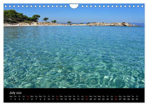 Produktbild: Chalkidiki: Kassandra, Sithonia, Athos (Wall Calendar 2026 DIN A4 landscape), CALVENDO 12 Month Wall Calendar