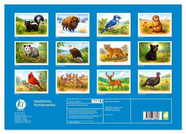 Produktbild: Niedliches Nordamerika (Wandkalender 2026 DIN A3 quer), CALVENDO Monatskalender