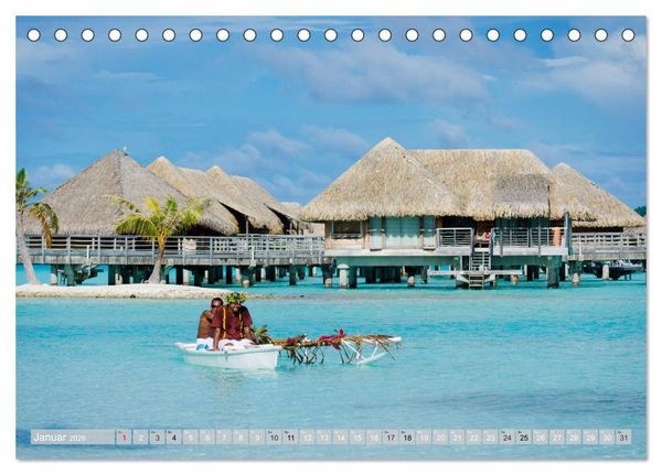 Produktbild: Bora Bora - Str&auml;nde und Landschaften (Tischkalender 2026 DIN A5 quer), CALVENDO Monatskalender