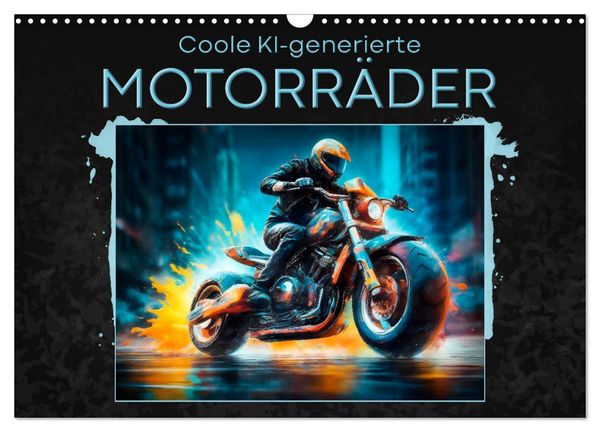 Produktbild: Coole KI-generierte MOTORR&Auml;DER (Wandkalender 2026 DIN A3 quer), CALVENDO Monatskalender