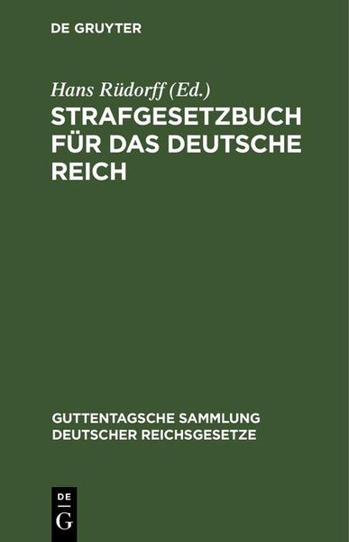 Produktbild: Strafgesetzbuch f&uuml;r das Deutsche Reich