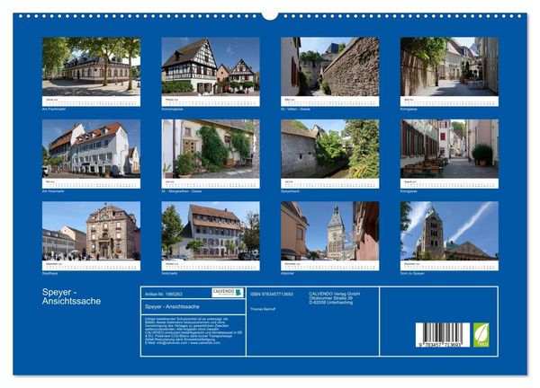 Produktbild: Speyer - Ansichtssache (hochwertiger Premium Wandkalender 2026 DIN A2 quer), Kunstdruck in Hochglanz