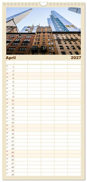 Produktbild: Familienplaner 2027 - Wundervolles New York mit 5 Spalten (Wandkalender, 21 x 45 cm) CALVENDO