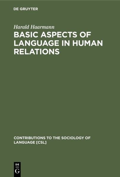 Produktbild: Basic Aspects of Language in Human Relations