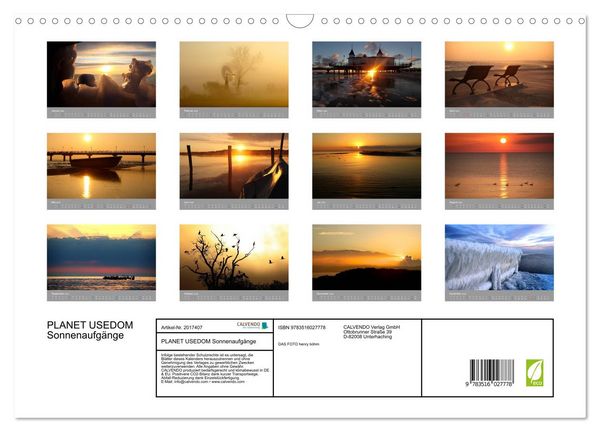 Produktbild: PLANET USEDOM Sonnenaufg&auml;nge (Wandkalender 2026 DIN A3 quer), CALVENDO Monatskalender