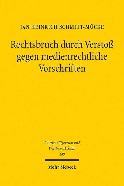 Produktbild: Rechtsbruch durch Versto&szlig; gegen medienrechtliche Vorschriften