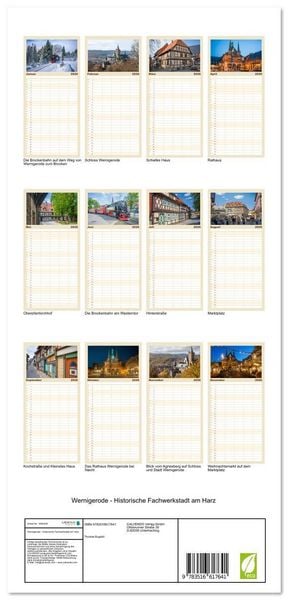 Produktbild: Familienplaner 2026 - Wernigerode - Historische Fachwerkstadt am Harz mit 5 Spalten (Wandkalender, 21 x 45 cm) CALVENDO