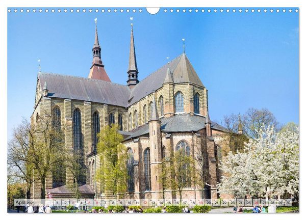 Produktbild: Hansestadt Rostock Historischer Stadtkern bis Warnem&uuml;nde (Wandkalender 2026 DIN A3 quer), CALVENDO Monatskalender