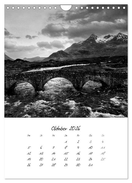 Produktbild: Schottland Monochrom (Wandkalender 2026 DIN A4 hoch), CALVENDO Monatskalender