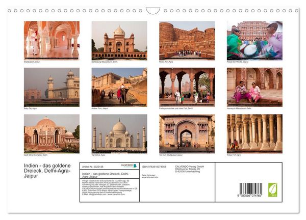 Produktbild: Indien - das goldene Dreieck, Delhi-Agra-Jaipur (Wandkalender 2026 DIN A3 quer), CALVENDO Monatskalender