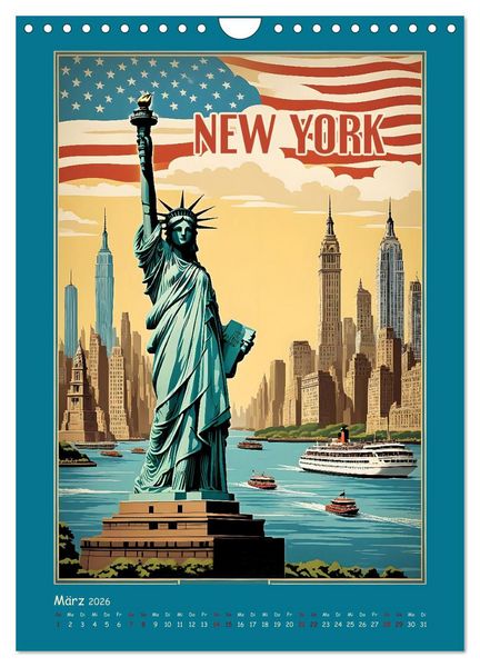Produktbild: City Travel Poster - nostalgische St&auml;dtereise um die Welt (Wandkalender 2026 DIN A4 hoch), CALVENDO Monatskalender