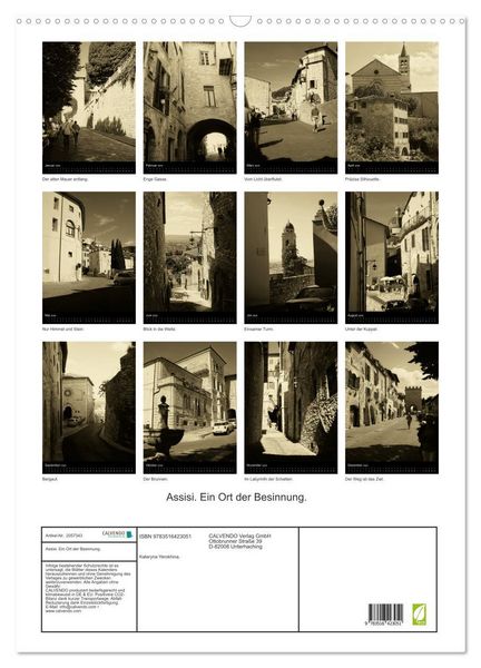 Produktbild: Assisi. Ein Ort der Besinnung. (Wandkalender 2026 DIN A2 hoch), CALVENDO Monatskalender