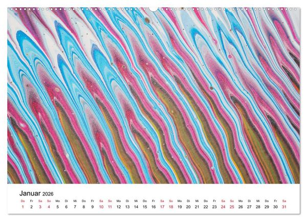 Produktbild: Acrylic Pouring - Faszinierende Farben und Formen (hochwertiger Premium Wandkalender 2026 DIN A2 quer), Kunstdruck in Hochglanz