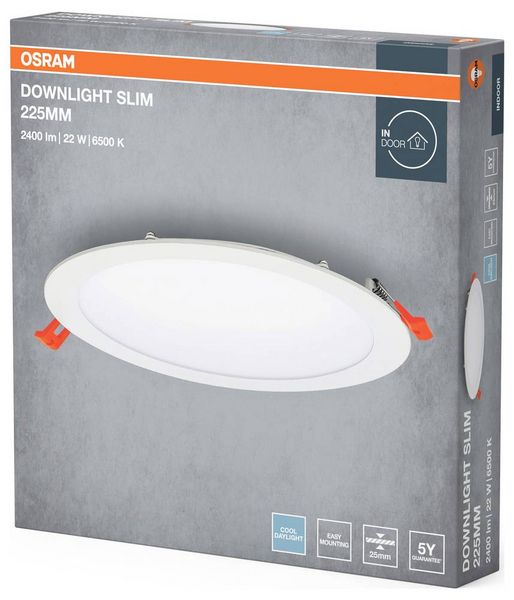 Produktbild: OSRAM HOMELIGHTING 4099854445804 Downlight Slim 225mm 22W 6500K LED-Deckenleuchte 22.00 W Wei&szlig;