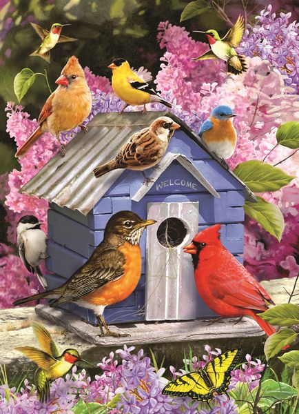 Produktbild: COBBLE HILL PUZZLES - Fr&uuml;hlingsvogelh&auml;uschen 500 Teile
