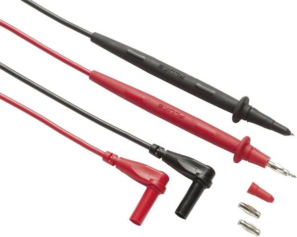 Fluke TL76 Sicherheits-Messleitungs-Set Prüfspitze Lamellenstecker 4 mm 1.50 m Schwarz, Rot 1 St.